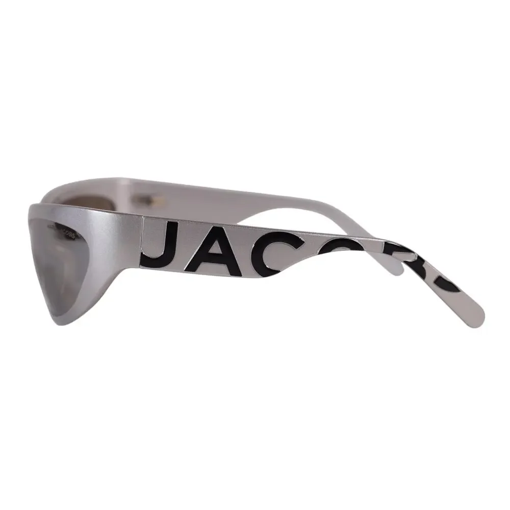 Marc Jacobs Narrow Wraparound Sunglasses - Silver / Silver Mirrored
